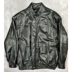 Yves Saint Laurent Fourrures Jacket Full Zip Leather Black